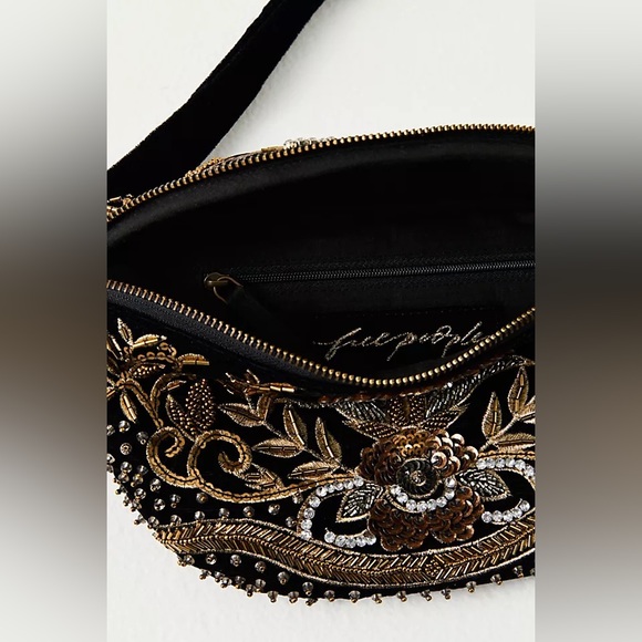 RARE Free People NWT Embellished Beaded Wren Sling Bag Fanny Pack Handbag Purse - Picture 8 of 10